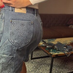 Louis Vuitton Blue Monogram Denim Shorts